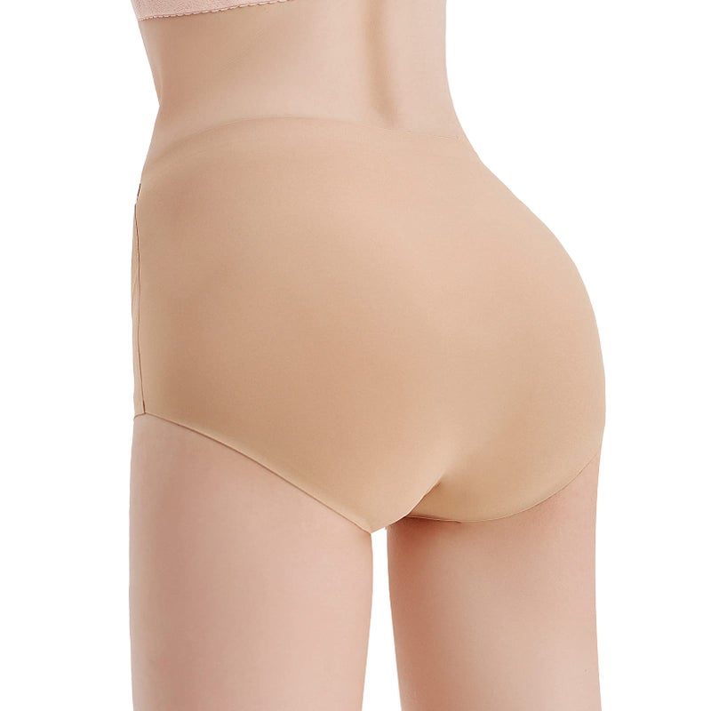 FallSweet No Show High Waist Briefs Underwear for Women Seamless Panties Multi Pack (Khaki (4-pack), m) - Image 2
