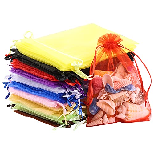 acDesign 200Pcs Organza Bags 4x6 Drawstring Gift Bags Mix Color Mesh Gift Bags for Candy Jewelry Makeup Pouches - Image 2
