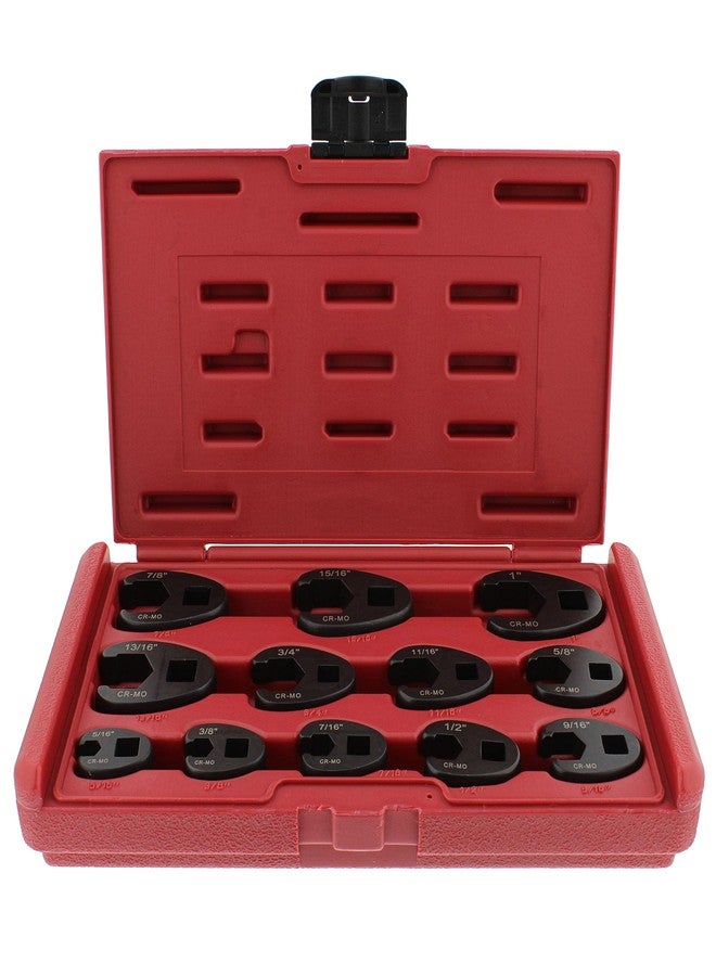 ABN Jumbo Crowfoot Flare Nut Wrench Set SAE Standard 12-Piece Tool Kit for 3/8in and 1/2in Drive Ratchet - Image 2
