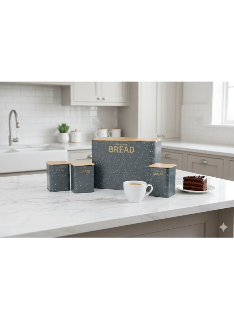 HausRoland A Bread box set with sugar/coffee canisters - Image 1