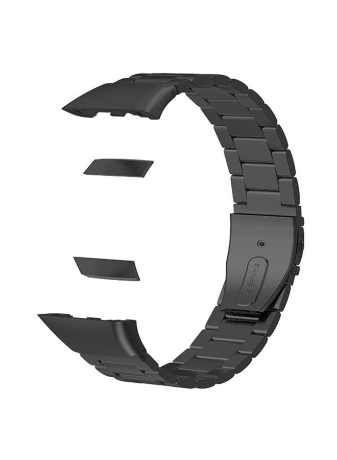 NIBEMINENT Replacement Metal Strap For Huawei Band 6 Black - Image 1