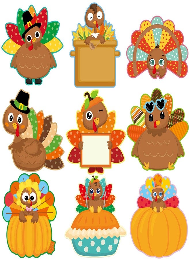 ceiba tree 54 Pcs Turkey Cutouts Thanksgiving Cut-Outs Fall Decor for Bulletin Board Classroom Party - Image 1