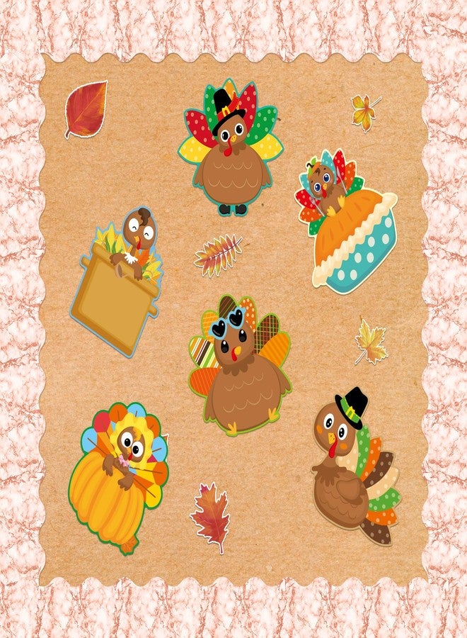 ceiba tree 54 Pcs Turkey Cutouts Thanksgiving Cut-Outs Fall Decor for Bulletin Board Classroom Party - Image 5