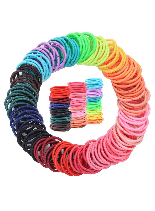 Seiolieliou 200 Pcs Baby Hair Ties For Thin Hair Ponytail Holder For Newborn Girls, Multicolor Toddler Rubber Bands For Hair - Image 1