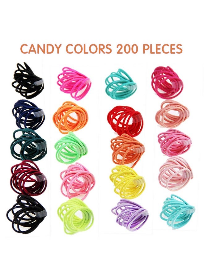 Seiolieliou 200 Pcs Baby Hair Ties For Thin Hair Ponytail Holder For Newborn Girls, Multicolor Toddler Rubber Bands For Hair - Image 3