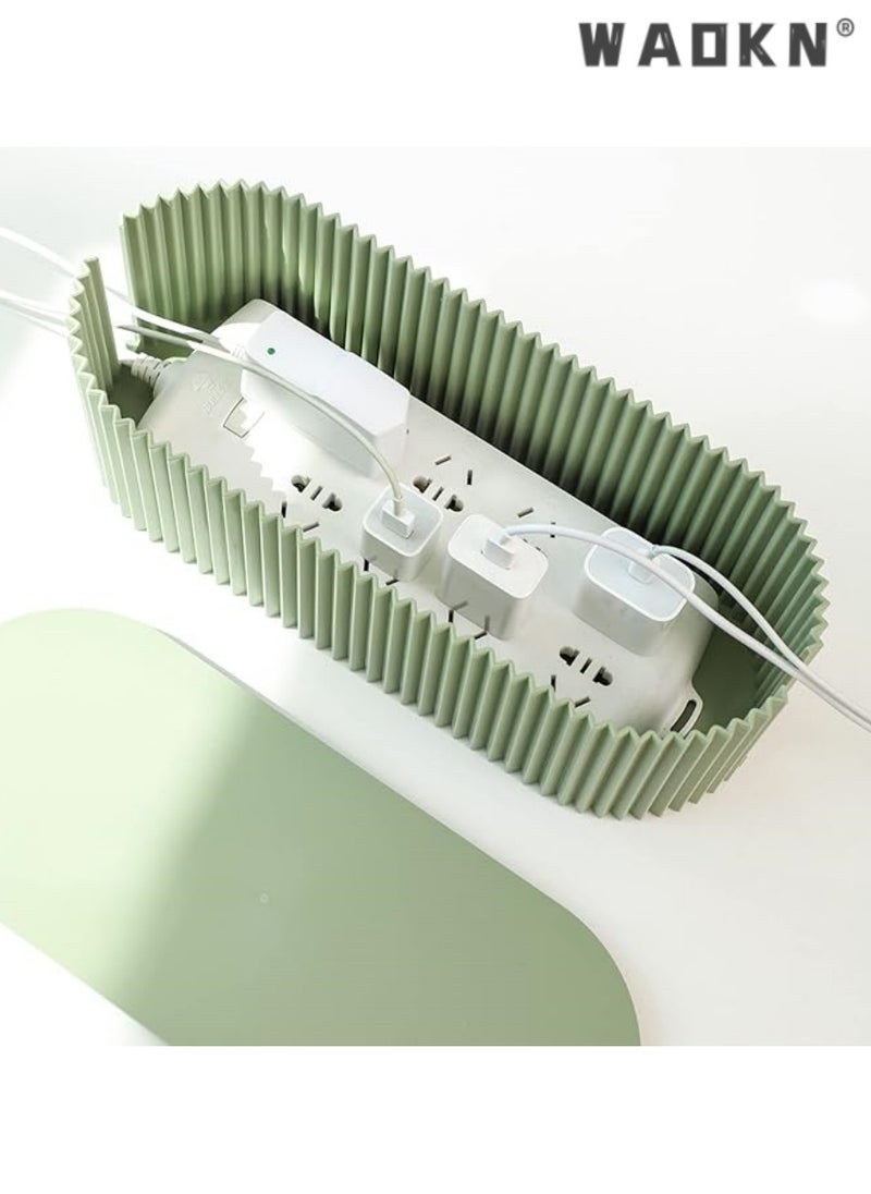 WAOKN Cable Management Box, Large Cable Organizer for Power Strips, Surge Protectors, Chargers, Adapters, TV Computer Wires - Cable Hider for Home/Office, Tidy and Protect Electronics  - Image 3