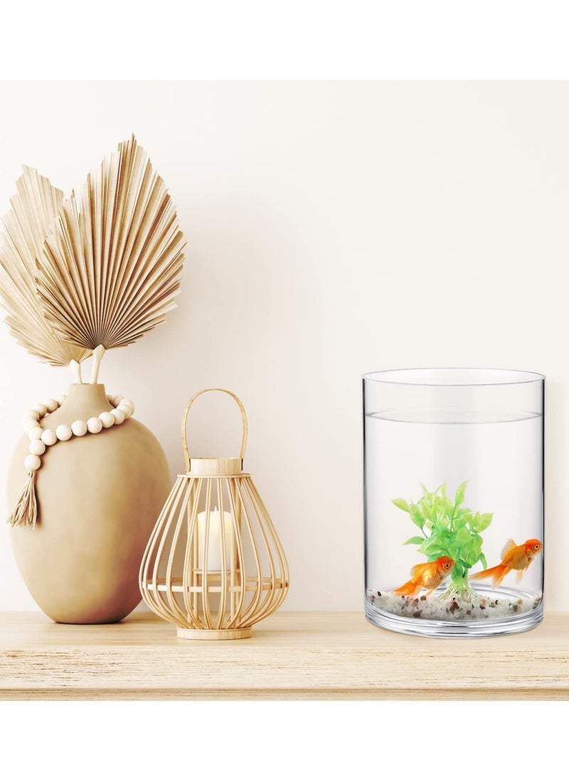 Excefore TERRIFI Set of 2 Flower Glass Vases, 8'' Tall, 6'' Opening Wide Cylinder Vases for Elegant Table Centerpieces, Weddings, Home Decor, and More  - Image 4
