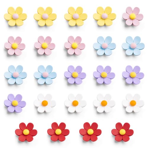 rhinocats Locker Magnets for Girls,24Pcs Fridge Magnets, Cute 3D Flower Decorative Magnets for Whiteboard Office Kitchen Decor,Strong Holding Power - Image 1