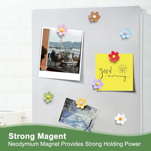 rhinocats Locker Magnets for Girls,24Pcs Fridge Magnets, Cute 3D Flower Decorative Magnets for Whiteboard Office Kitchen Decor,Strong Holding Power - Image 4