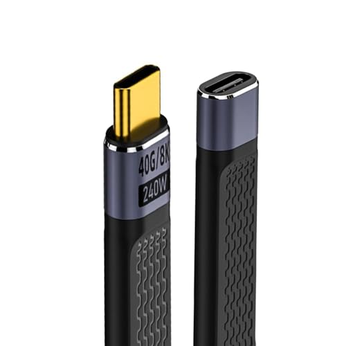 Tobo 240W USB C to USB C 0.4FT Flexible Cable Support Thunderbolt 4/3/USB4, 8K@60HZ Display,40Gbps Data Transfer for PowerBank,External SSD,Docking,M-Book,Phone (TD-1164CC) - Image 1