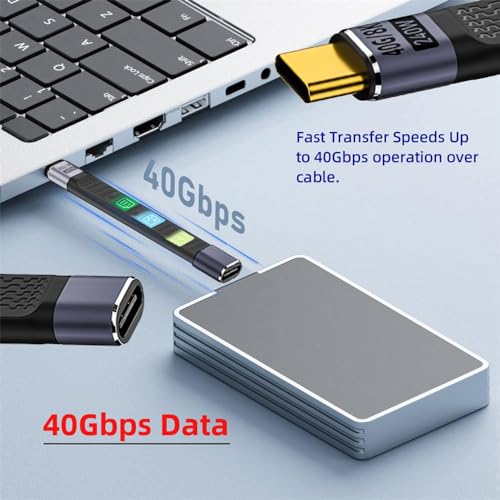 Tobo 240W USB C to USB C 0.4FT Flexible Cable Support Thunderbolt 4/3/USB4, 8K@60HZ Display,40Gbps Data Transfer for PowerBank,External SSD,Docking,M-Book,Phone (TD-1164CC) - Image 4