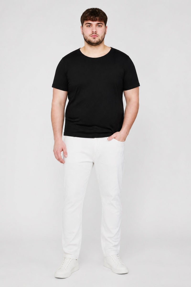 LEE Men Crew Neck Short Sleeve Plain T-Shirt, Black - Image 2