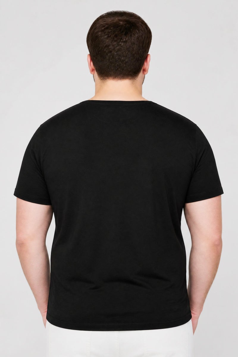 LEE Men Crew Neck Short Sleeve Plain T-Shirt, Black - Image 3