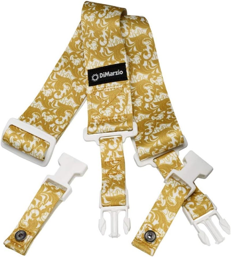 DiMarzio DD 2251 Steve Vai ClipLock Utopia Guitar Strap - White & Gold