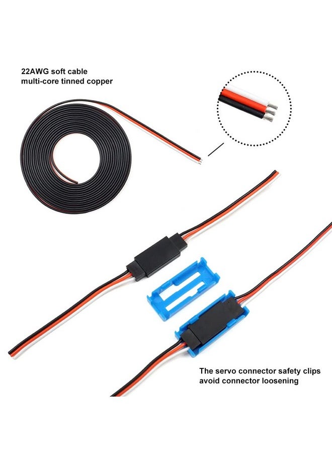 55 Sets Servo Plug Male Female Connector Crimp Pin Cable Kit with Crimping Tool Compatible JST SYP Futaba for Hitec Spektrum RC