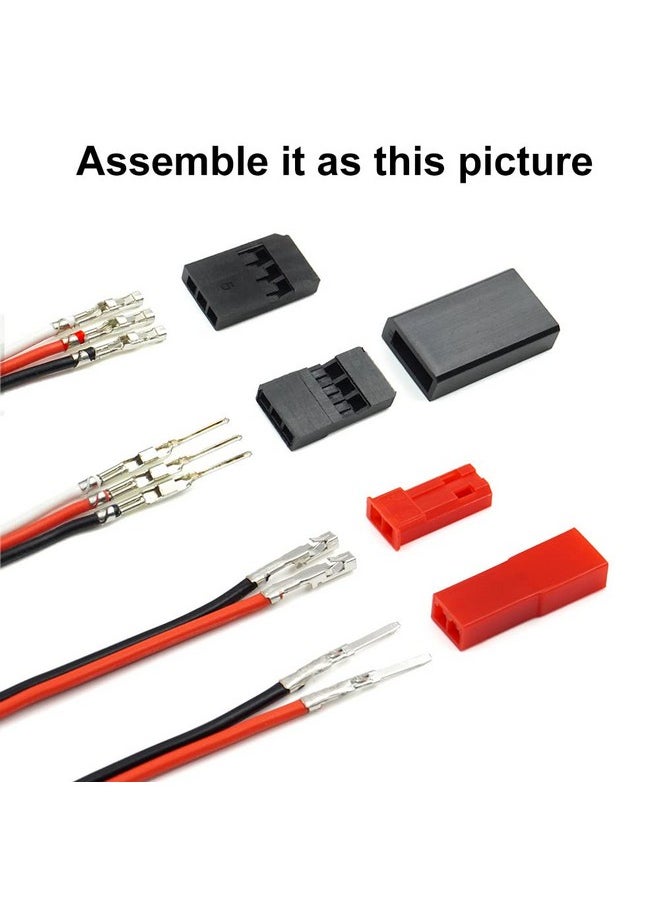 55 Sets Servo Plug Male Female Connector Crimp Pin Cable Kit with Crimping Tool Compatible JST SYP Futaba for Hitec Spektrum RC