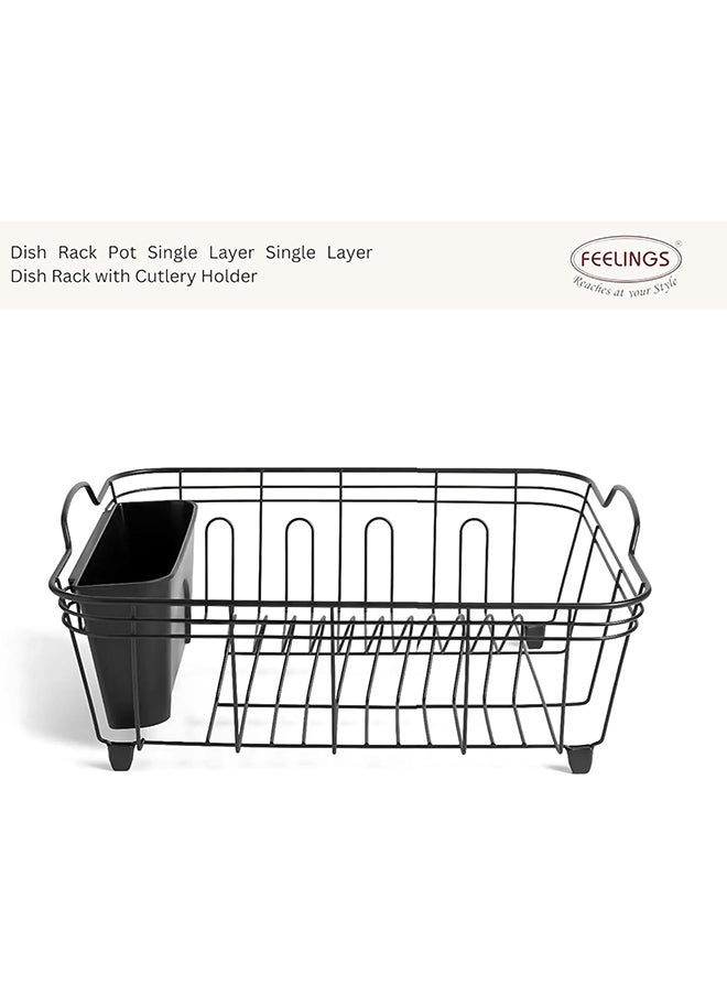 Feelings Dish Rack Pot | Compact Stainless Steel Kitchen Organizer for Plates, Utensils & Cutlery | Space-Saving Dish Drainer (37x15cm)  - Image 3
