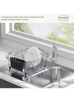 Feelings Dish Rack Pot | Compact Stainless Steel Kitchen Organizer for Plates, Utensils & Cutlery | Space-Saving Dish Drainer (37x15cm)  - Image 4