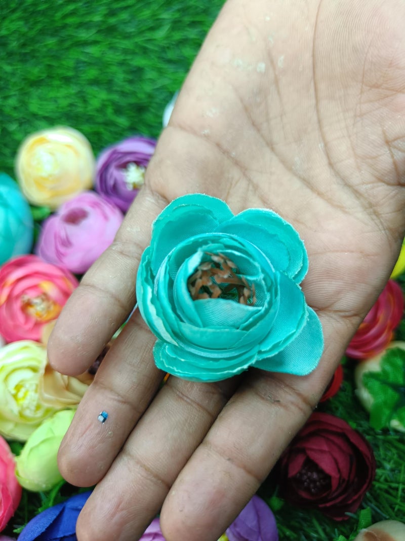 VRB Dec™ 12 Pcs Artificial Pheony/Dahlia/Rose Flowers Fake Water Floating Flowers for Pooja Thali, Festival and Events, Home Decor,Diwali Decoration Items and DIY(Multicolor) (Small Pheony - 12 Pcs) - Image 2