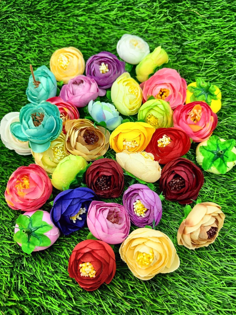 VRB Dec™ 12 Pcs Artificial Pheony/Dahlia/Rose Flowers Fake Water Floating Flowers for Pooja Thali, Festival and Events, Home Decor,Diwali Decoration Items and DIY(Multicolor) (Small Pheony - 12 Pcs) - Image 5