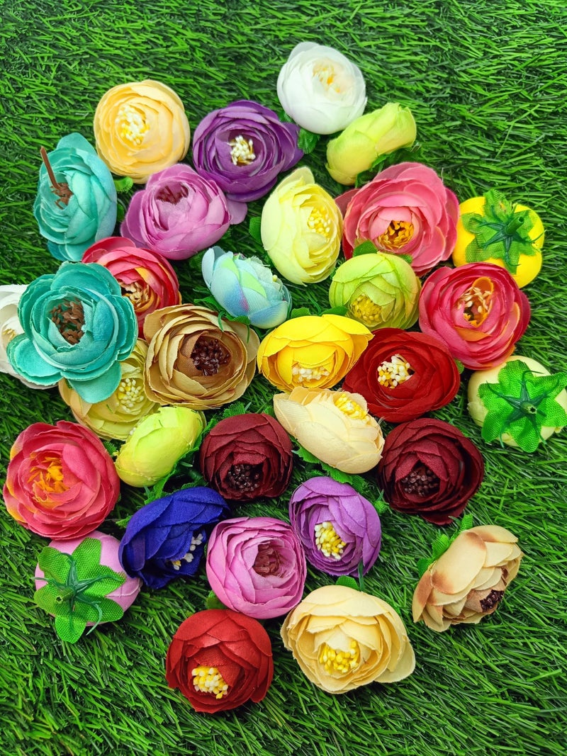 VRB Dec™ 12 Pcs Artificial Pheony/Dahlia/Rose Flowers Fake Water Floating Flowers for Pooja Thali, Festival and Events, Home Decor,Diwali Decoration Items and DIY(Multicolor) (Small Pheony - 12 Pcs) - Image 4