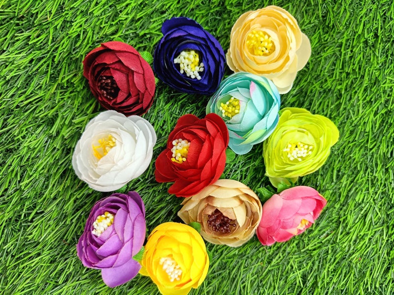 VRB Dec™ 12 Pcs Artificial Pheony/Dahlia/Rose Flowers Fake Water Floating Flowers for Pooja Thali, Festival and Events, Home Decor,Diwali Decoration Items and DIY(Multicolor) (Small Pheony - 12 Pcs) - Image 3