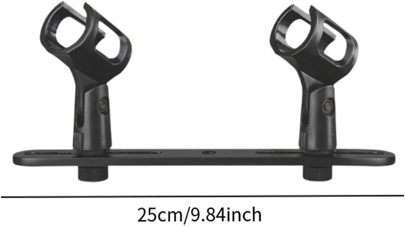 Mic Mount Bar Microphone Bar Holder,Metal Bracket Portable Sturdy Professional Compact Stereo Array Spacing Heavy Duty, Double Heads - Image 4