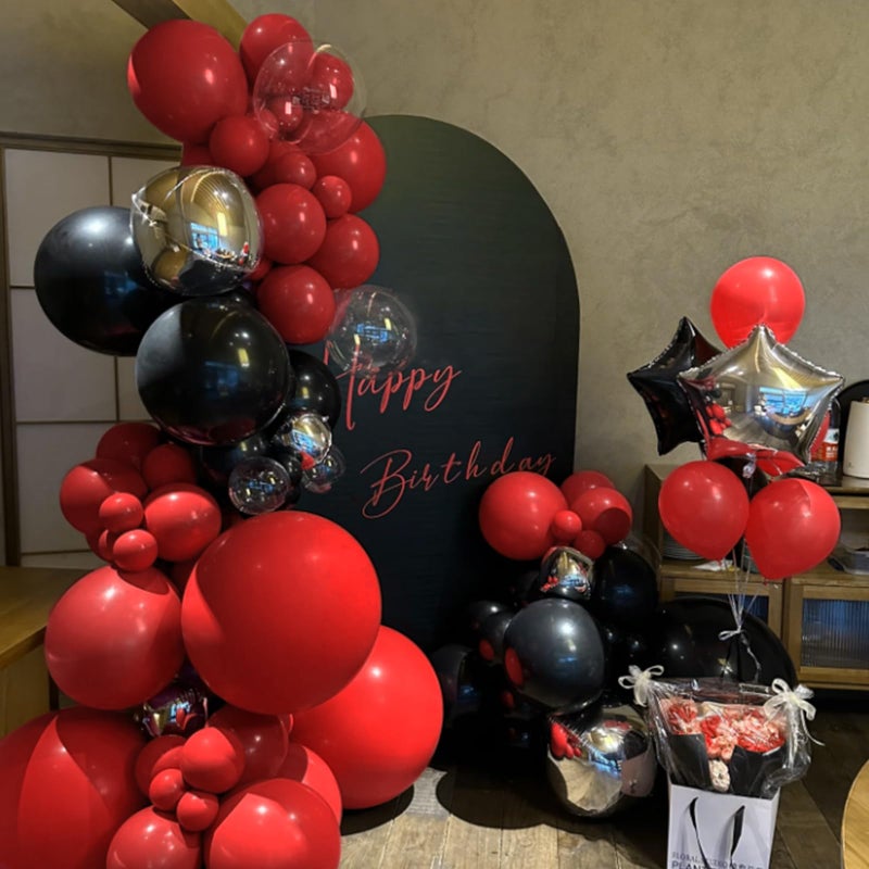 KUULBELA 134Pcs Red Balloons Different Sizes 5 10 12 18 Inch Red Balloon Garland Arch Kit, Latex Balloons for Birthday Wedding Baby Shower Party Decorations. - Image 5