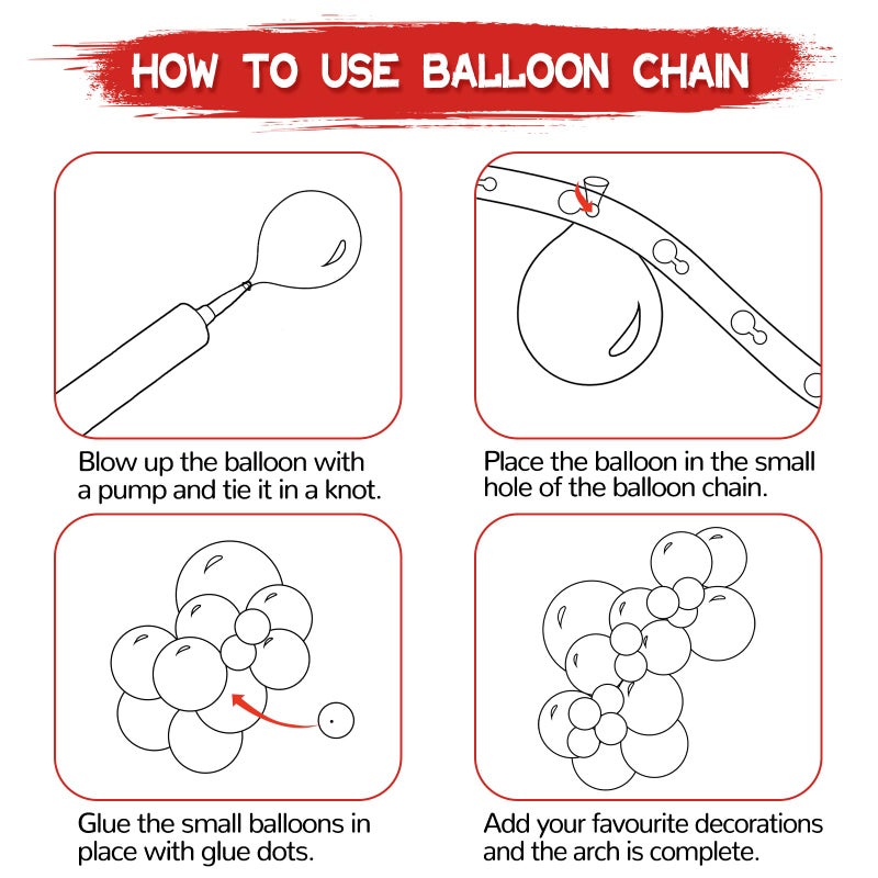KUULBELA 134Pcs Red Balloons Different Sizes 5 10 12 18 Inch Red Balloon Garland Arch Kit, Latex Balloons for Birthday Wedding Baby Shower Party Decorations. - Image 4
