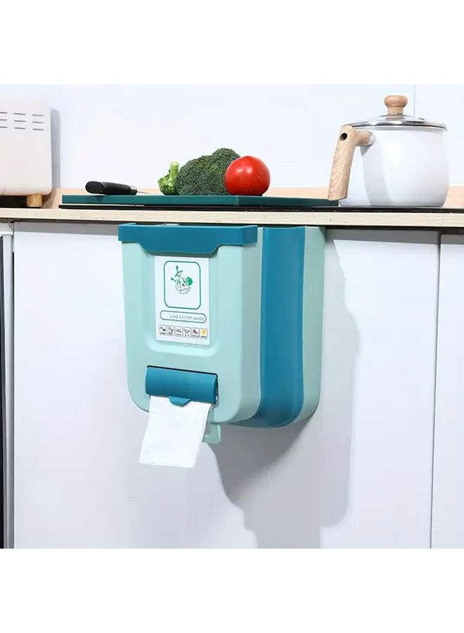 White Large Foldable Under Cabinet Trash Can Hanging Space Saving Kitchen Storage Bin - Image 5