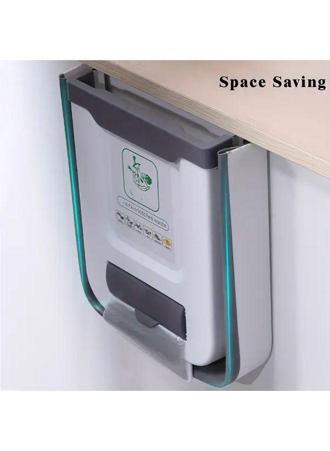 White Large Foldable Under Cabinet Trash Can Hanging Space Saving Kitchen Storage Bin - Image 4