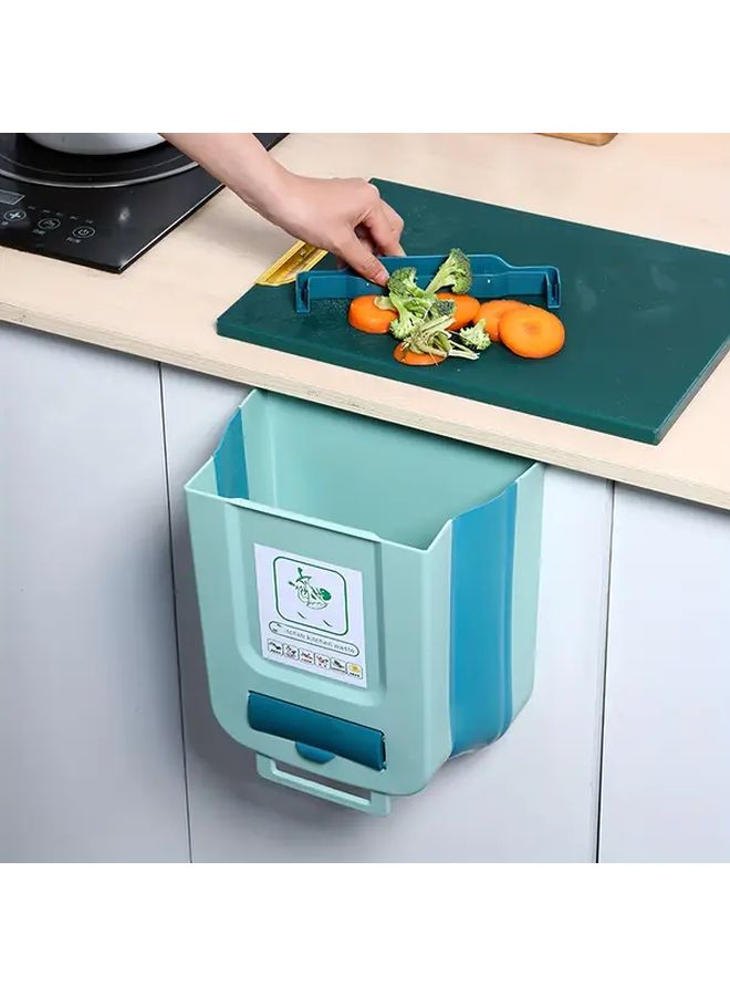 White Large Foldable Under Cabinet Trash Can Hanging Space Saving Kitchen Storage Bin - Image 2