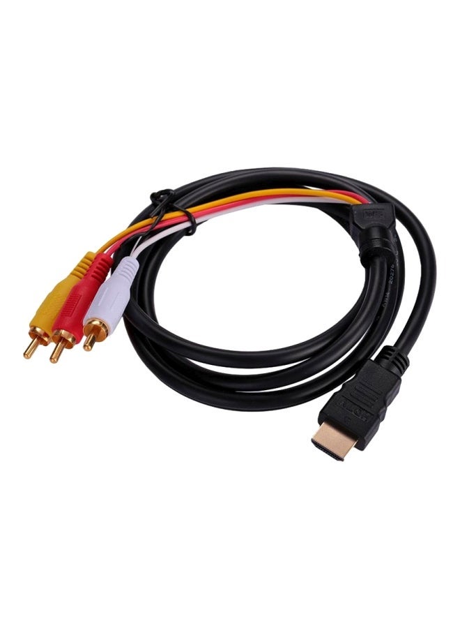 NIBEMINENT HDMI Male To 3RCA AV Port Cable Black/Red/Yellow - Image 1