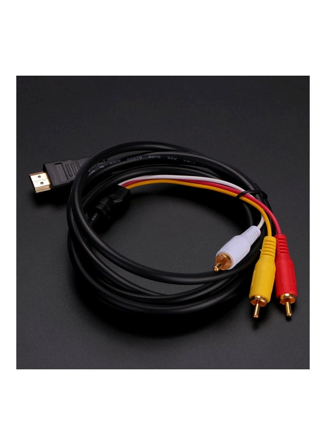NIBEMINENT HDMI Male To 3RCA AV Port Cable Black/Red/Yellow - Image 2