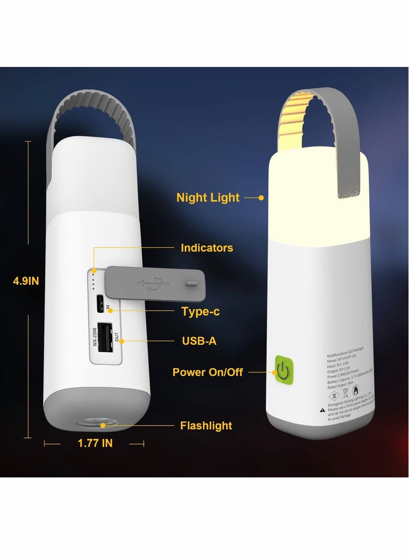 Y&D Portable Night Lights, Rechargeable Flashlights with 2 Work Modes Survival Lanterns, LED Camping Lantern for Power Outages, Waterproof Tent Lights Emergency Hurricane Accessories Gift  - Image 2