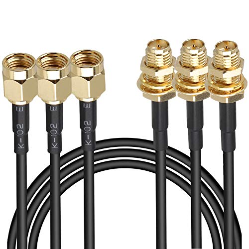 traderplus 3-Pack 10FT RP-SMA Male to Female Extension Cable WiFi Router Antenna Extender - Image 1