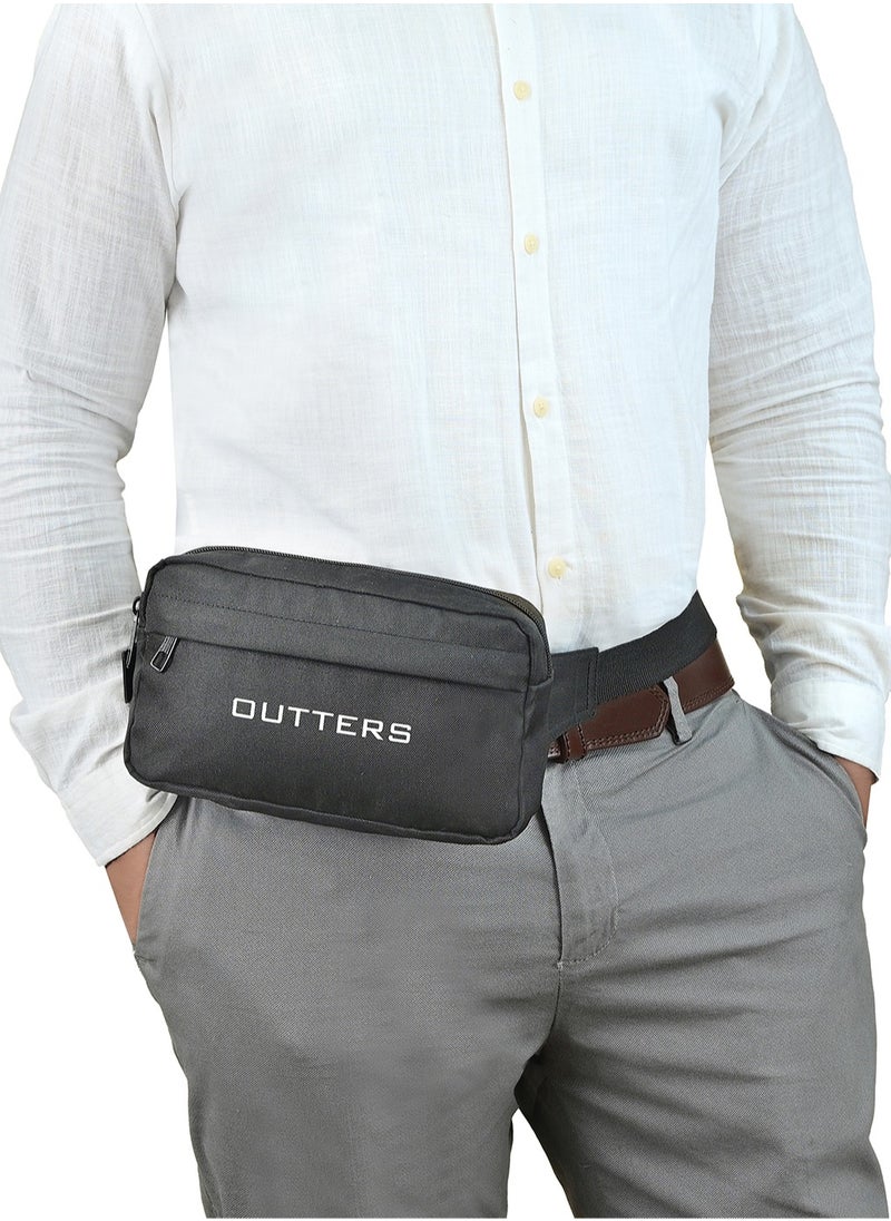 Outters Lifestyle Outters Large Crossbody waist bag with 3-Zipper Pockets, Casual Hands-Free Wallets Waist Pack Phone Bag Fits All Phones umrah bag  - Image 4