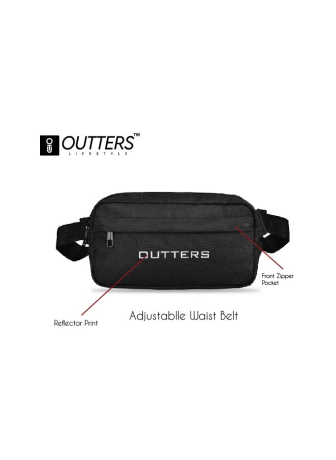 Outters Lifestyle Outters Large Crossbody waist bag with 3-Zipper Pockets, Casual Hands-Free Wallets Waist Pack Phone Bag Fits All Phones umrah bag  - Image 5