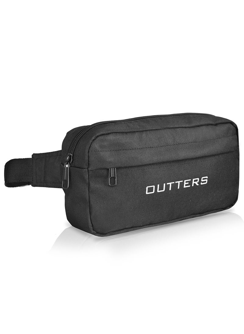 Outters Lifestyle Outters Large Crossbody waist bag with 3-Zipper Pockets, Casual Hands-Free Wallets Waist Pack Phone Bag Fits All Phones umrah bag  - Image 2