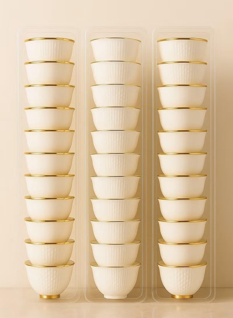 طقم 3 منظم شفاف للفناجين والملاعق – تصميم أنيق لتنظيم مثالي وأناقة مطبخك - Image 2