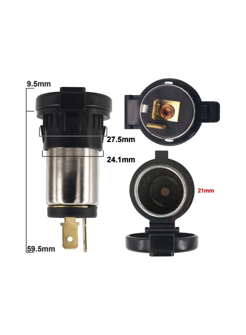 Zikra Cigarette Lighter Socket, Waterproof Marine Grade 12V Female Socket Plug Outlet Car Cigarette Lighter Dust Plug for DC 12V-24V Marine Boat Motorcycle, Riding Mower, Tractor, Vehicle, GPS(1 Pack) - Image 4