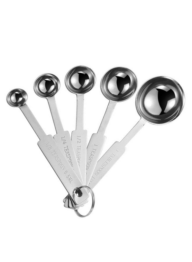OstWony 5PCS OstWony Measuring Spoons Set, Includes 1/8, 1/4, 1/2 tsp, 1 tsp, 1 tbsp, Food Grade Stainless Steel Measuring Cups, Tablespoon and Teaspoon for Measure Liquid and Dry Ingredients - Image 1