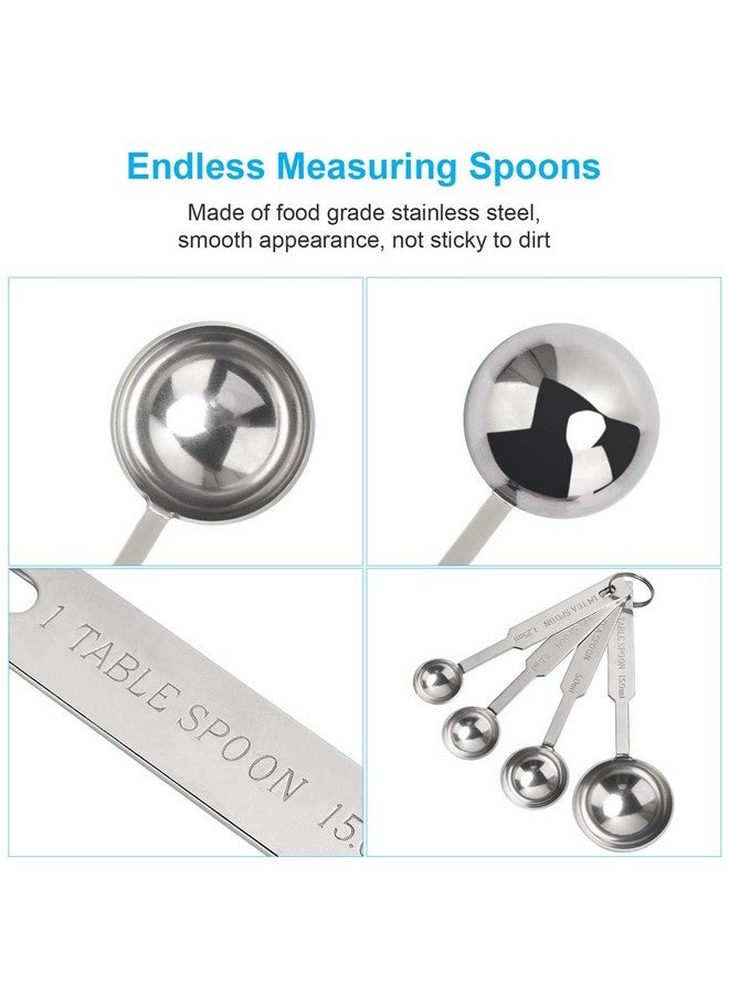 OstWony 5PCS OstWony Measuring Spoons Set, Includes 1/8, 1/4, 1/2 tsp, 1 tsp, 1 tbsp, Food Grade Stainless Steel Measuring Cups, Tablespoon and Teaspoon for Measure Liquid and Dry Ingredients - Image 3