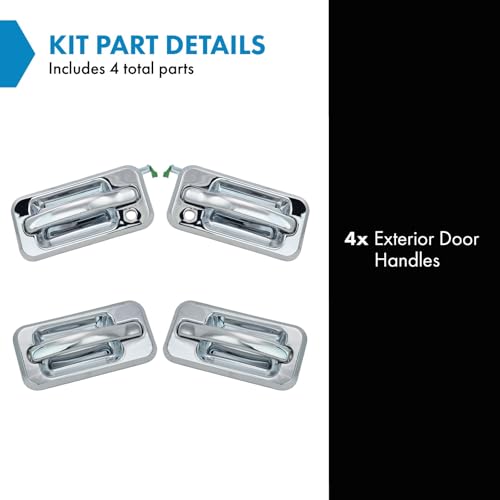 TRQ Left and Right Exterior Door Handle Set Drivers Side Compatible with 2003-2005 Hummer H2 - Image 2