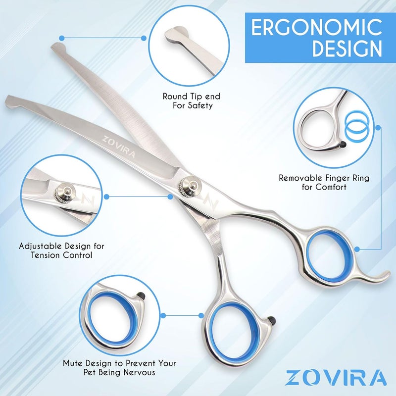 Dog & Cat Professional Grooming Scissors, 6.5 Inch Stainless Steel - Image 2
