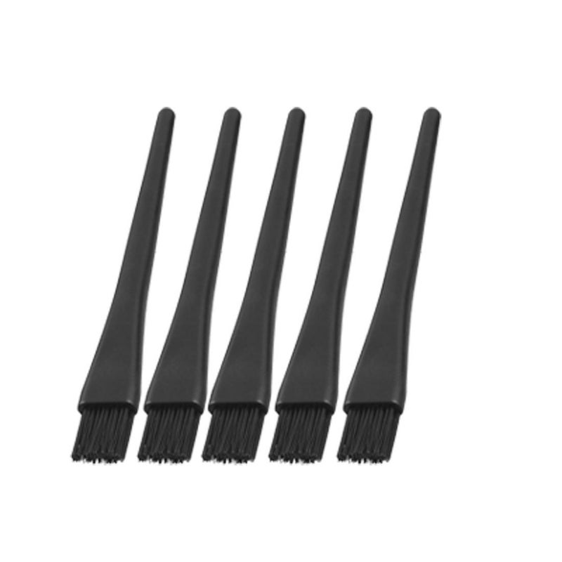 WAFJAMF 15 x 05cm Black Plastic Round Handle Anti Static ESD Brush 5 Pcs 