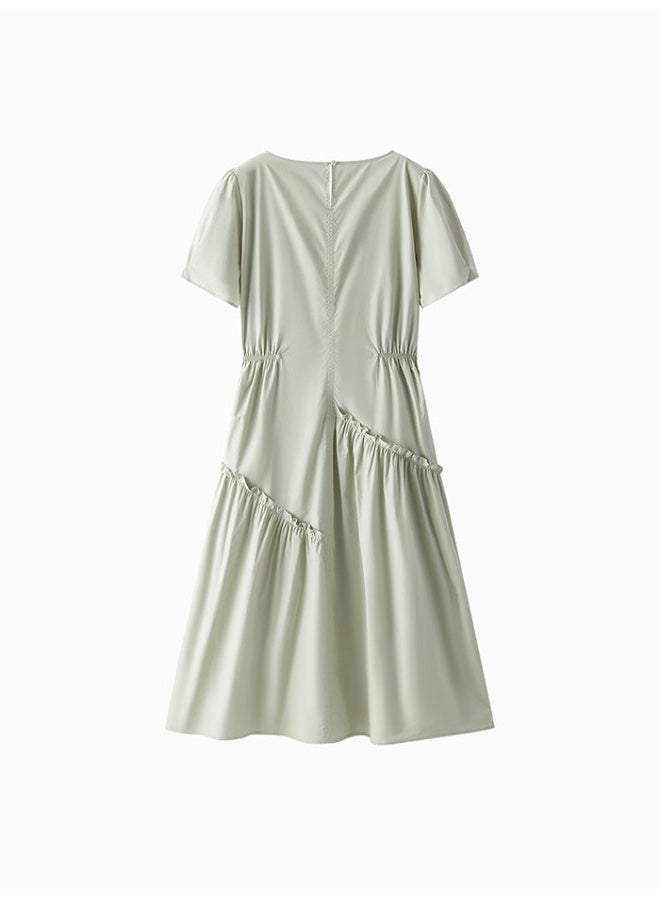 سيمير فستان ميدي بلون سادة بخصر مطاطي للنساء - Image 5