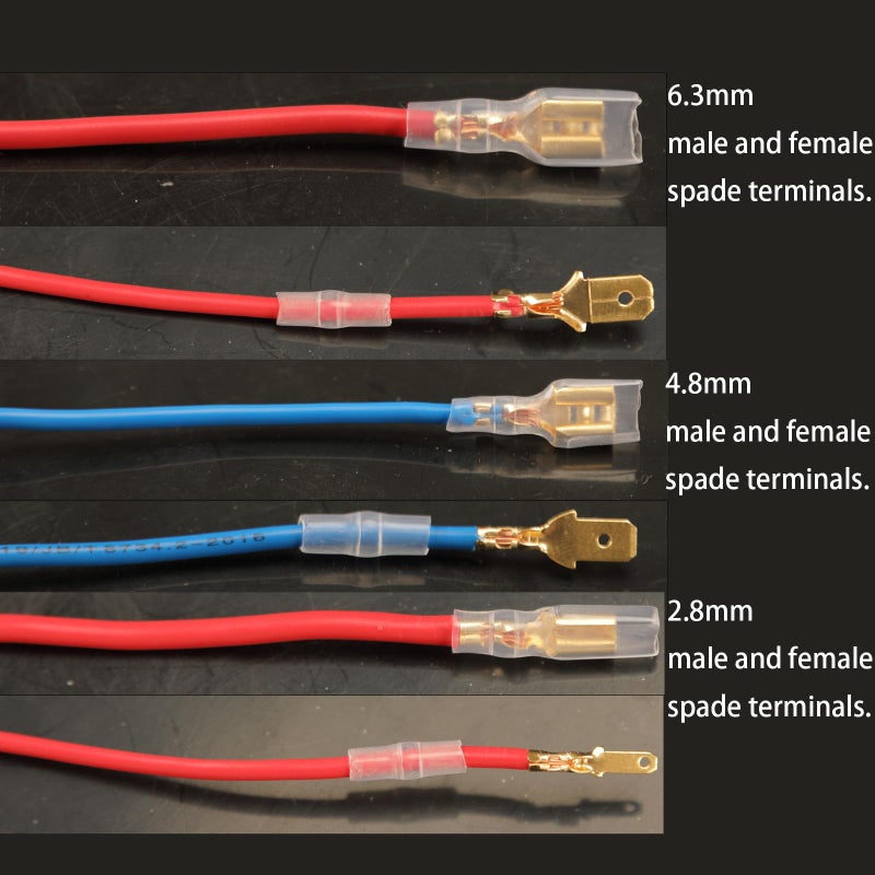 Feggizuli 480pcs Male and Female Spade Connectors Kit With Insulating Sleeve - 2.8mm, 4.8mm, 6.3mm Crimp Terminals for Electrical Wiring - Image 4
