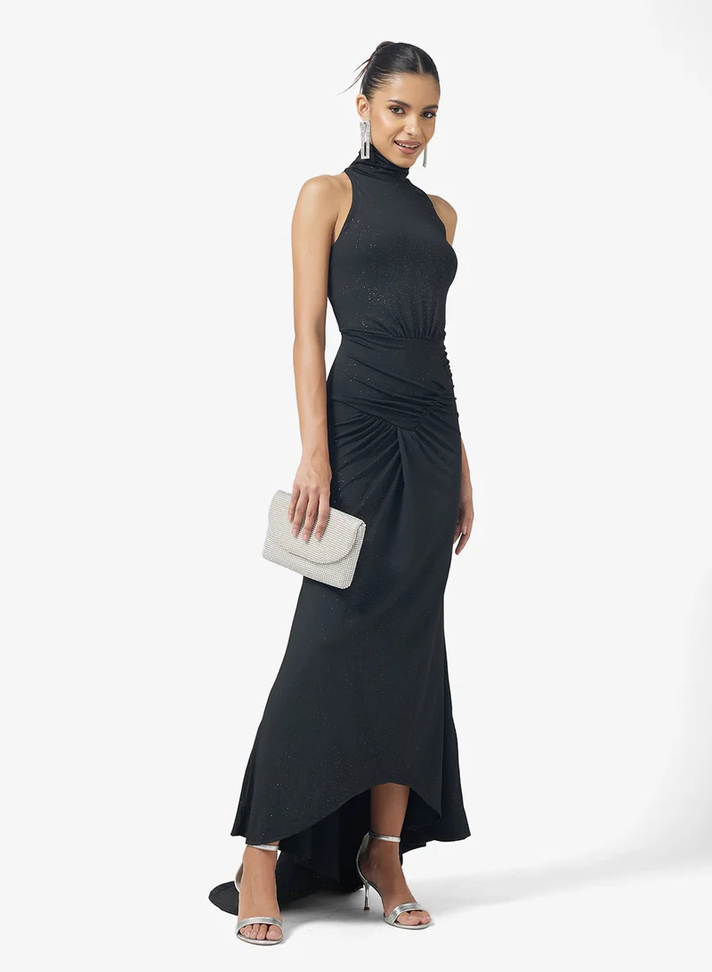 جينجر Halter Neck Drop Waist Bodycon Dress