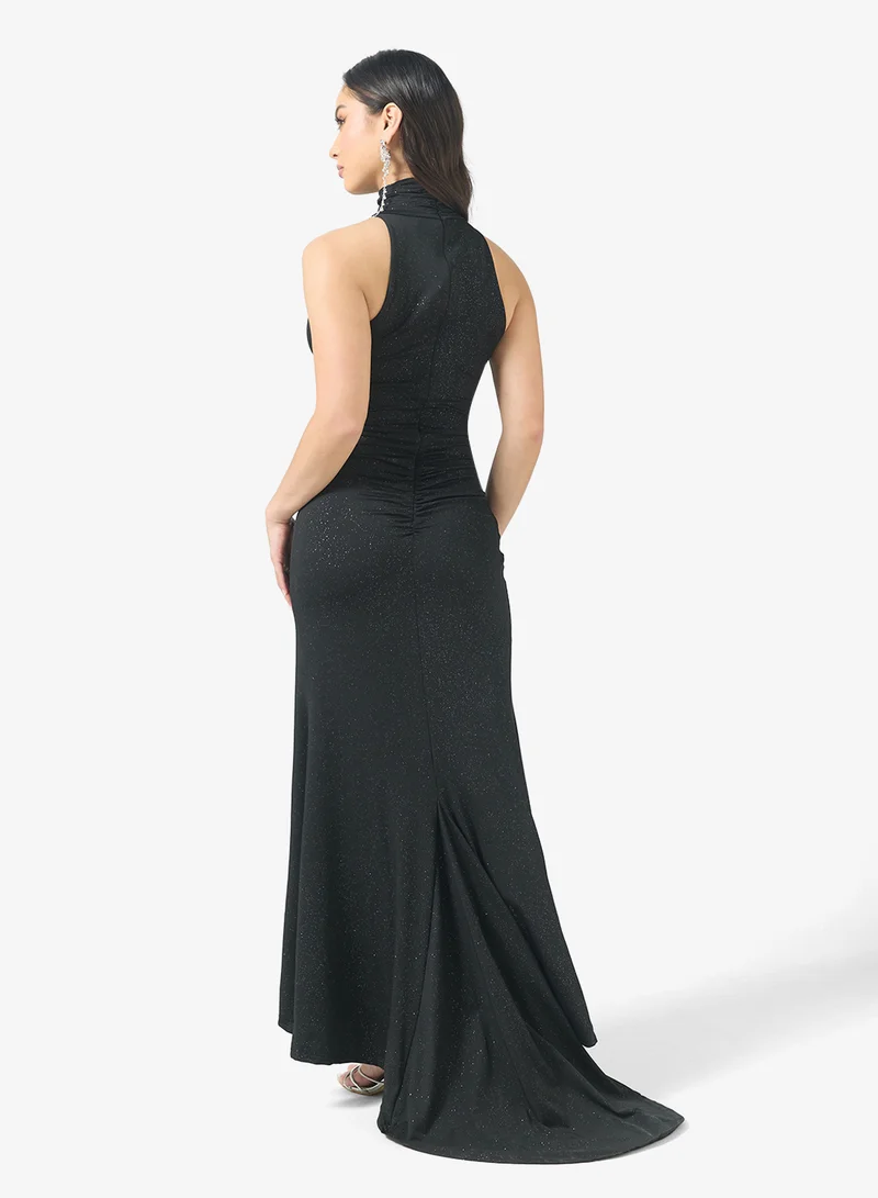 Ginger Halter Neck Drop Waist Bodycon Dress